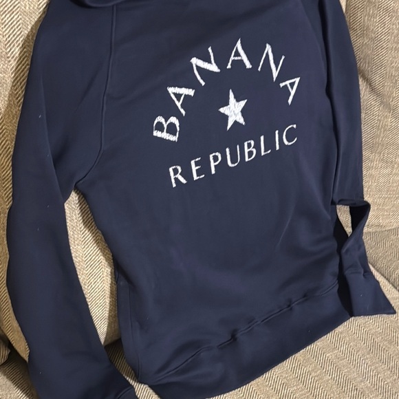 NWT Banana Republic Men’s Navy Hooded Sweatshirt with Pockets Size Small - Picture 5 of 9